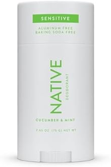 Native Sensitive Deodorant Contains Naturally Derived Ingredients, 72 Hour Odor Control | Deodorant for Women & Men, Aluminum Free with Baking Soda, Coconut Oil and Shea Butter, Cucumber & Mint