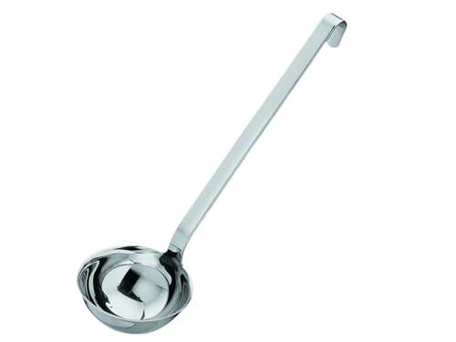 Image of Rosle Stainless Steel Hooked Handle Ladle with Pouring Rim, 2.7-Ounce