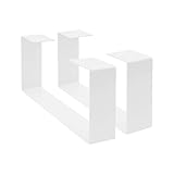 2 Stück Tischbeine Metall, U-Förmiges Tischbein Möbelfüße, Tischgestell für Couchtisch 50 * 20cm Tischfuss 50-100kg Belastbar, für Nachtschränke, Stuhlbeine, kleine Couchtischbein usw (Weiß)