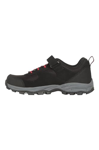 Mountain Warehouse McLeod Outdoor-Wanderschuhe für Kinder – Wasserabweisend, Schnelltrocknende, Atmungsaktive Schuhe mit Eva-Fußbett – Frühling, Sommer, Wandern, Draußen Schwarz 33