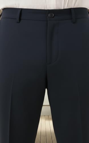 Image of SaintX Men's Premium Plus Size Formal Trousers | Regular Fit Upto 2 inch Techno Flex Waistband | Wrinkle Resistant | Stretchable Triple Blend, Easy Care Fabric | Office & Business Wear