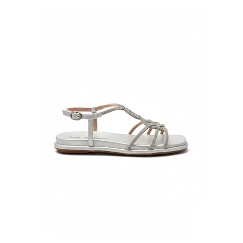 Alma en Pena V2651502 - Sandalias de piel para mujer, plateado, 38