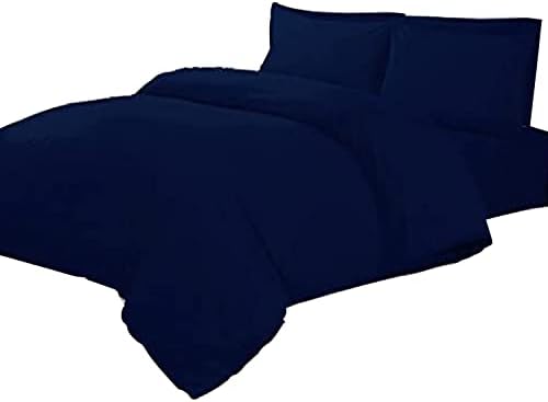 Linens World 200 Thread Count 100% Egyptian Cotton Duvet Quilt Cover Bedding Sets with Pillow cases (Black, King)