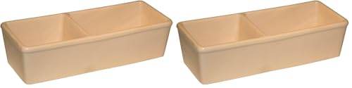 KERBL Keramiknapf für Nager (Doppelnapf mit 350 ml & 450 ml, 27 x 10 x 7,5 cm Schale aus Keramik, Spülmaschinenfest) 82785 (Packung mit 2)