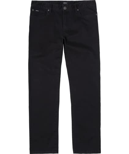 RVCA Mens Slim Fit Pants - Daggers Twill (Black, 34)