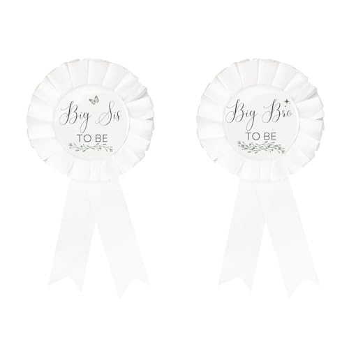 PATICARRY Green Sage Big Sis to Be & Big Brother to Be Tinplate Badge Pins for Baby Shower Decorations Welcome Baby Girl or Boy, Baby Shower Button New Dad for Gender Reveals Party, Baby Celebration.