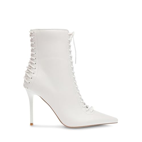 Steve Madden Steve Madden Women's Allnight Ankle Boot, White Leather, 6