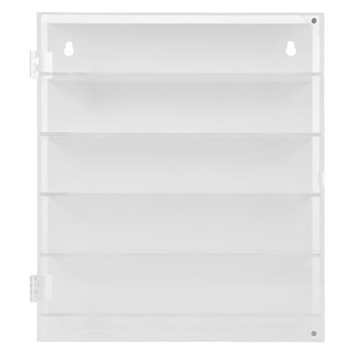 KICHOUSE Vitrina Acrílica Transparente para Coches a Escala Expositor de Pared de 5 Niveles Organizador de Juguetes de 260X300X50 MM Caja Expositora a Prueba de Polvo para Colecciones y