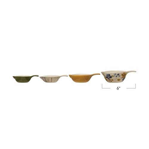 Creative Co-Op Hand-Painted Stoneware Measuring Cups, Multicolor by Creative Co-Op - Image 2