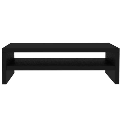 Support de moniteur PC robuste et réhausseur d'écran noir pour organisation de table de bureau - 3