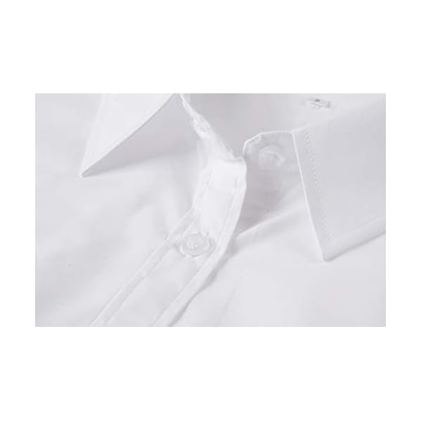 Women's Formal Work Wear White Simple Shirt (225 White, S)