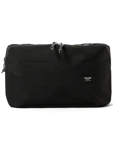 [ビームスハート] キャンパス・バッグ ポリエステル 杢素材 ツイスト ジップ ウエストバッグ メンズ BLACK2 FREE