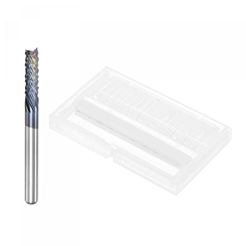 Image of uxcell End Mill CNC Router Bits, 3.175mm x 12mm 1 /8 inch Shank Diamond Film Coated Carbide Engraving Bit Milling Cutter Left Hand for PCB Plastic Fiber Wood 10pcs