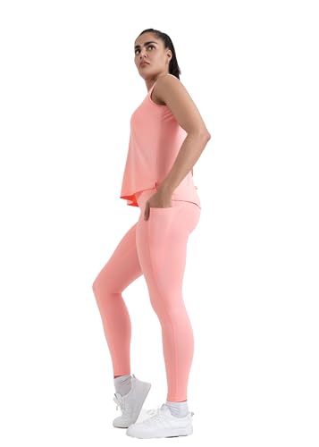 Image of STRCH Nylon High Waist No-Roll Leggings for Women- Secure fit, Leggings for Gym, Yoga, Running, Super Stretch, Sweat-Wicking, Lightweight, Breathable, Wrinkle Free, No-roll Waist Band.