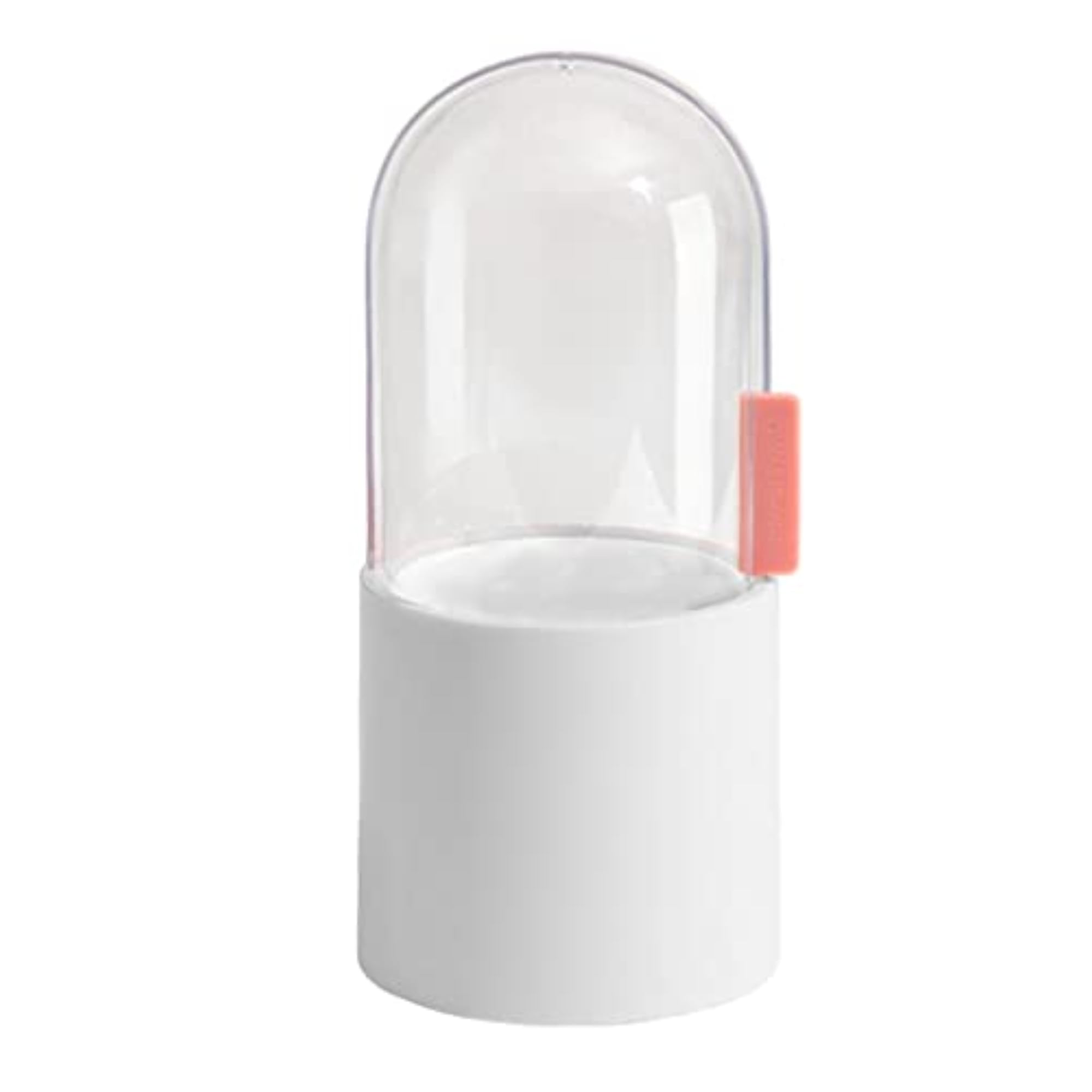 Transparent Makeup Brush Holders with Lid, White