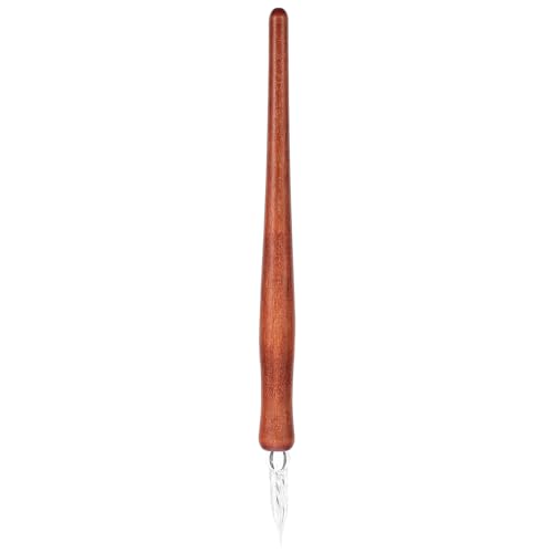 Stylo à plume en verre pour écrire sans taches ni ratures grâce au manche en bois