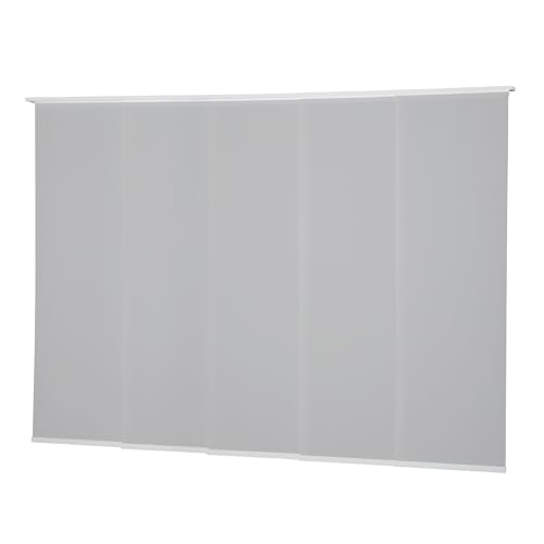 KAATEN - Panel Japonés 238 X 270cm Tejido Screen Apertura 10% Perla Gris (Kit Completo: Riel y 5 Paneles)