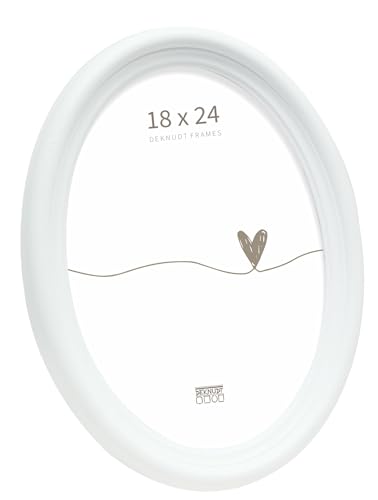 Deknudt Frames Cornice portafoto ovale, 18 x 24 cm, colore: bianco