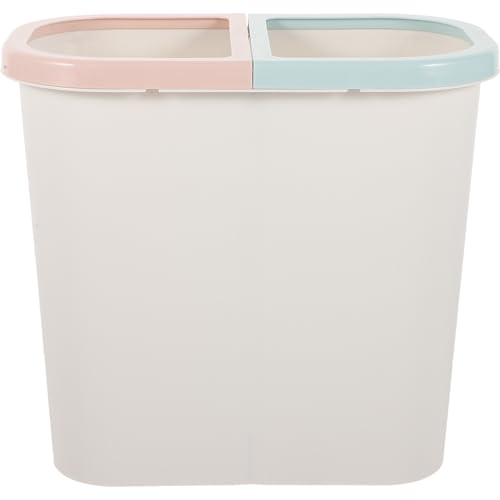 CTIRCHIU Cubo de Basura Doméstico Pequeño de Color Claro, Papelera Doble Compartimento para Cocina y Baño, Cubo Plástico sin Tapa, Bote de Basura para Clasificación Seca y Húmeda, Ahorro
