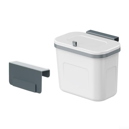 Poubelle compacte 16x22x26 cm blanc pour cuisine et salle de bain poubelle gain d'espace