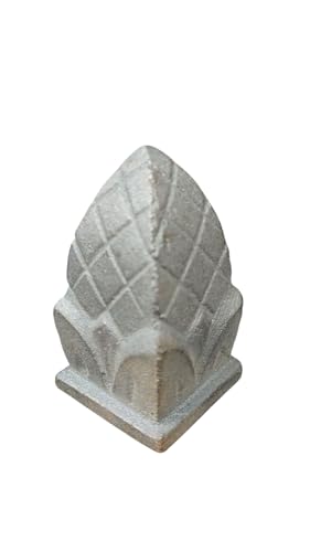 Image of Cast Iron Fence Finials, Multiple Decorative Styles & Sizes, 1 /2 inch to 1 inch Inch Square and Round Spears, Fleur de Lis Design (3 /4 inch Pineapple SQ, 5)