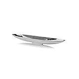 Modern Day Accents 8453 Barco Long Boat, Silver, Aluminum, Popular, Bowl, Tray, Tabletop, Centerpiece, Modern, Accent, Accessory, Décor, Home, Office, Filler, Glam, 31.5” x 5” x 4