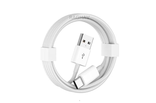 Type c cable for vivo T1 Pro 5G Charging Original Like usb 120w Quick, Dash, Warp, Dart, Flash, Super Vooc C to USB-A Data Sync tangle free (YG-WH)