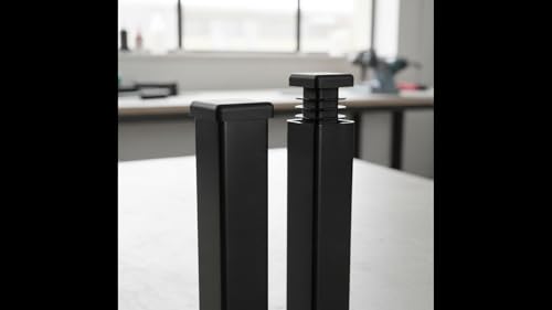 Image of Flyshop 15 x 15 mm, 0.59 inch x 0.59 inch Black Plastic Hole Plugs Square Tubing End Caps Tube Inserts Durable Furniture Glide for Chair Table Stool Leg 8 Pack