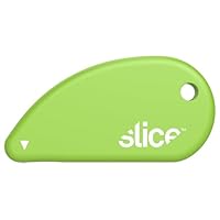Slice 00100 Ceramic Blade Safety Cutter, Opens Clamshell Packaging, Coupon Cutter, Trim Photos, Scrapbooking, Fits Keychain, Green