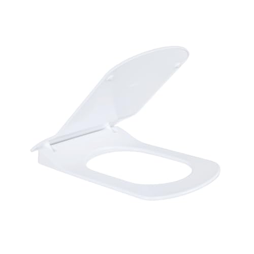 Creavit WC Sitz Duroplast mit Softclose Absenkautomatik, Quick Release Funktion, einfache Reinigung, Toilettendeckel, Toilettensitz, Standardbefestigung, Oval 36,8 x 44,8 x 2 cm, Weiß Glänzend