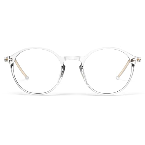 Image of VISOONE Lightweight Anti-Slip Blue Light Blocking Glasses Niko | Clear Lense UV400 Round Frame Fashion Cute Slim Eyewear for Women Men non prescription