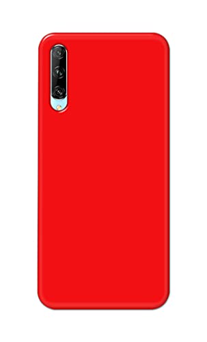 Image of Printed Hard Back Cover Case for Honor 9X Pro | Huawei Y9s Back Cover (Plain Red) -1803