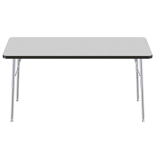 FDP 30" x 60" Rectangle Table with Swivel Glide Legs - Gray/Black/Silver