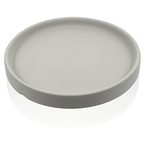 HEALLILY Light Grey Plant Saucer Drip Tray Ceramic Plant Pot