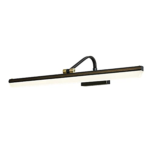 Luces de espejo de baño vintage, luz de maquillaje negra, luz de imagen LED de cobre con cabezal de lámpara giratorio, luces de gabinete de espejo retro, lámpara de pared de toile impermeable IP44