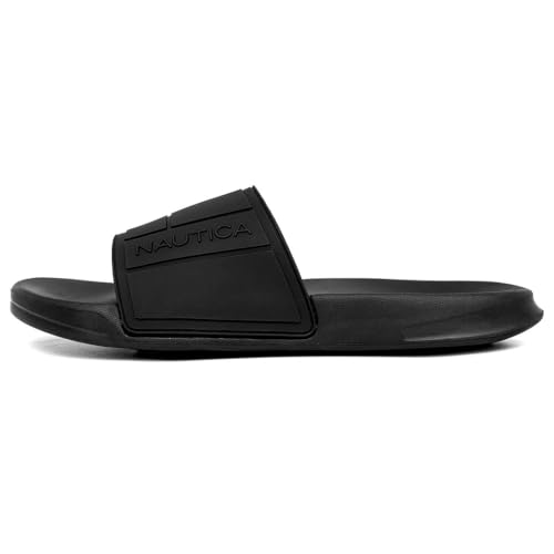 Image of Nautica Men's Open Toe Slide Sandals - Comfortable Indoor & Outdoor Shower Slippers