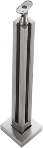 Poteau d'angle en verre inox argenté 105 cm pour garde-corps de balcon