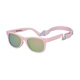 PIKACOOL Baby Mädchen Jungen Sonnenbrille mit Riemen für Alter 0-24 Monate, Babyrosa