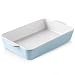 Ronnior Pirofila grande in ceramica, 34 x 25,5 x 7 cm, teglia per sformati, tiramisu e sformati, teglia in ceramica, grande forma rettangolare, in ceramica (azzurro)