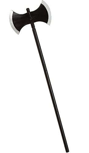 ATOSA hacha decorativa desmontable negra doble hoja 105 cm halloween