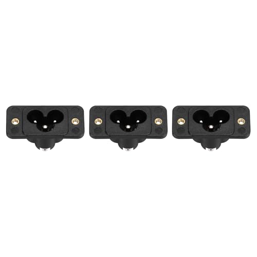 Image of sourcing map C6 Panel Mount Plug Adapter AC 250V 2.5A/5A 3Pins IEC Inlet Module Plug Power Connector Socket Straight 3pcs