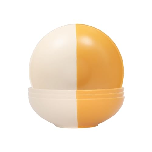 Nicola Spring Stoneware Pasta Bowls - 20.5cm - Mustard - Pack of 4 - Ceramic Two Tone Noodle Bowls Tableware Dishwasher & Microwave Safe Crockery for Dessert, Pasta, Soup, Cereal, Rice