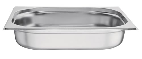 Vogue K927 Stainless Steel 1/2 Gastronorm Pan 4Ltr/65mm Deep Food Container, Silver