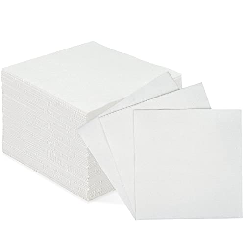 100 PCS Bulk Compostable Paper Napkins for Parties, Wedding, Dinner - 2-Ply, Eco-friendly, Unbleached, Soft and Absorbent - Gues