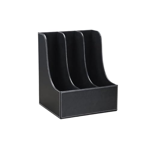 Soporte de piel sintética negra Slish para carpetas con costuras reforzadas