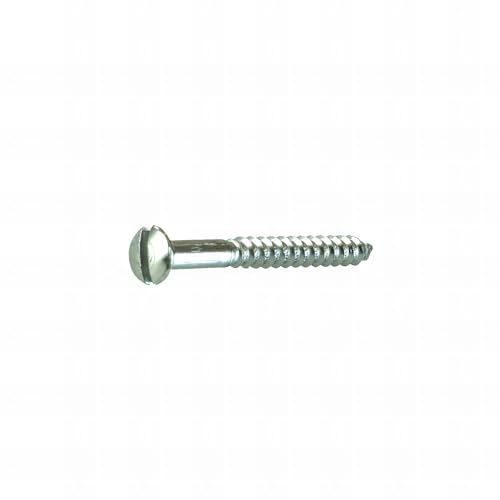 100 Vis Bois tête fraisée bombée fendue DIN95 Laiton Chrome - diamètre 4 mm - 3,50