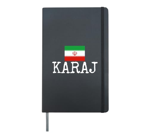 Karaj Country Iran Family Trip Iranian Kids Men Women Hardcover Journal, Black