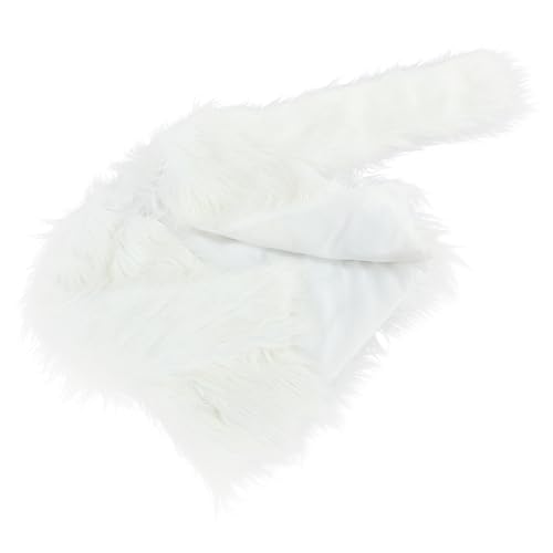 Manteau lumineux femme en fausse fourrure blanche Ipetboom pour fêtes