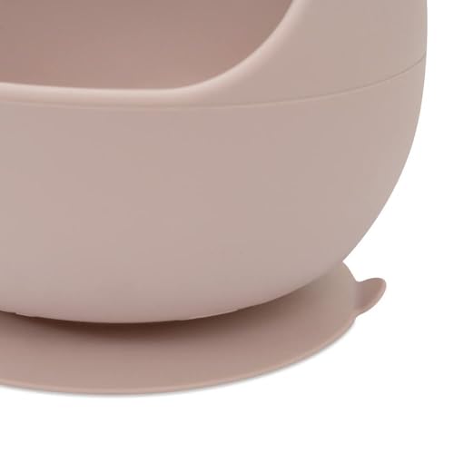 Image of Baby Silicone Feeding Bowl Set, Bpa Free Food Grade Non-Slip and Safe Dinnerware of Baby Snack Soup Bowl, Adjustable Bib Cup and Spoon for Toddler Kids (Set : 1, Color : Purple)