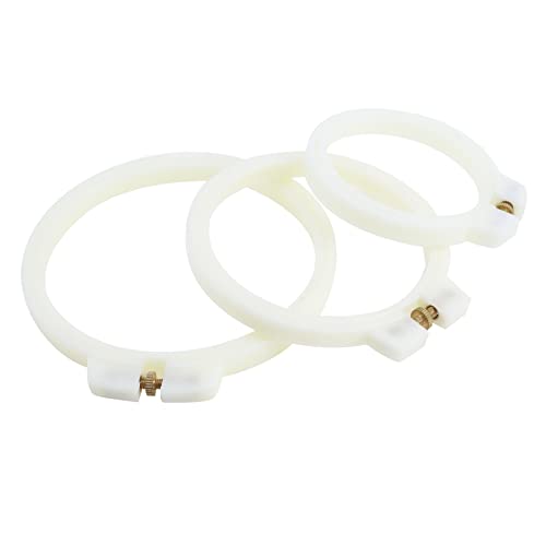 Hngson White Embroidery Hoops Round Embroidery Frames White Cross Stitch Hoop 3 Sizes #TOP2